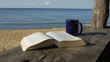 Reading a good book in a stunning beach...priceless 